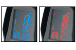 Illuminated LC display with colour alarm function